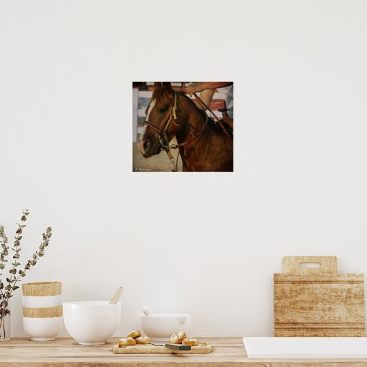 Barrel Race Horse Poster (Keuken)