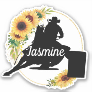 Barrel Racer Custom horse name name Sticker