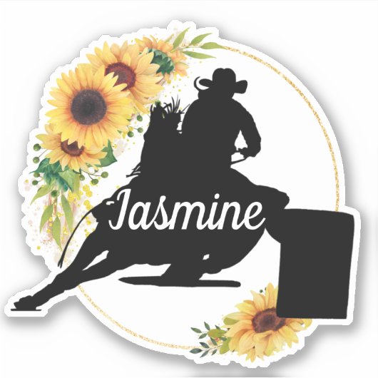 Barrel Racer Custom horse name name Sticker (Voorkant)