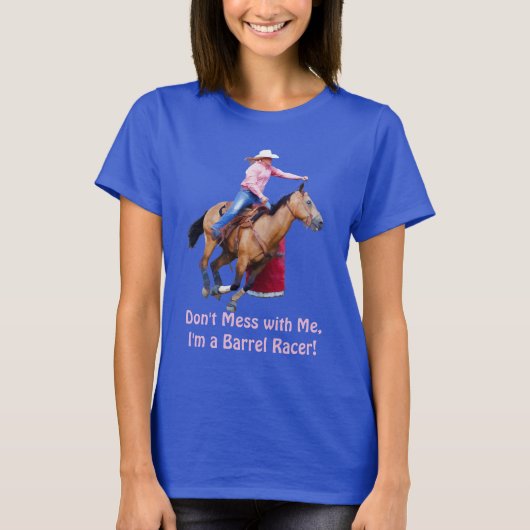 Barrel Racer en Paard Grappig Shirt (Voorkant)