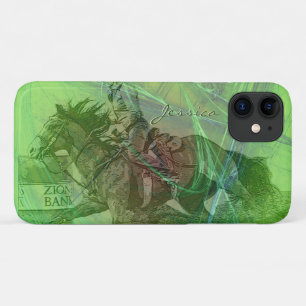 Barrel Racer II (groene werveling) iPhone 11 Hoesje