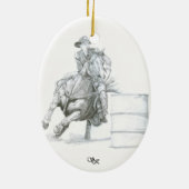 Barrel Racer Kerstversiering Keramisch Ornament (Achterkant)