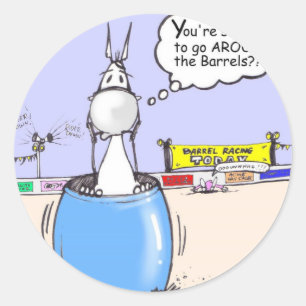 Barrel Racer Ronde Sticker