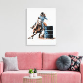 Barrel Racing Canvas Afdruk (Insitu (Woonkamer))