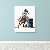 Barrel Racing Canvas Afdruk (Insitu (Houten vloer))