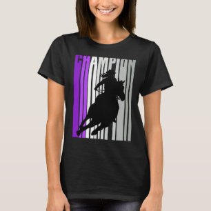 Barrel Racing Champion Horse Riding Paarse Cowgirl T-shirt