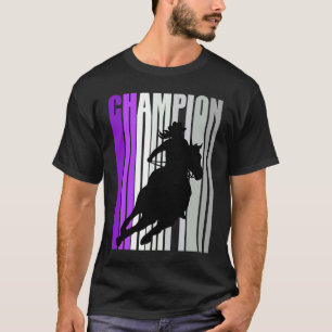 Barrel Racing Champion Horse Riding Paarse Cowgirl T-shirt