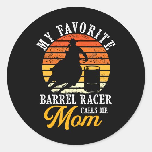 Barrel Racing Dochter Paard Barrel Racing Ronde Sticker (Voorkant)
