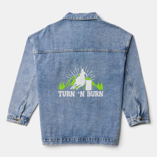 Barrel Racing Draai N Burn Horse Riding Denim Jacket (Achterkant)