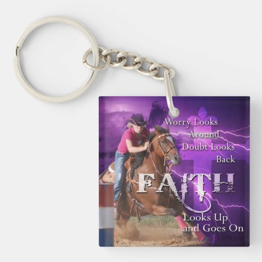 Barrel Racing Faith Sleutelhanger (voorkant)