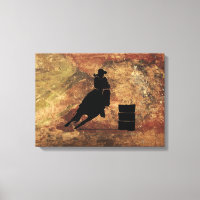 Barrel Racing Girl Silhouette op een Grunge Textur