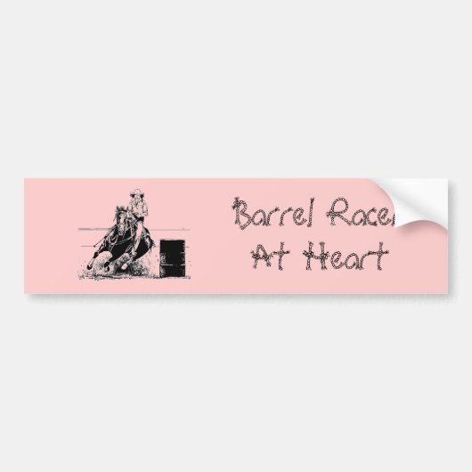 Barrel Racing Horse Bumpersticker (Voorkant)