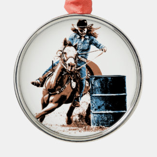 Barrel Racing Metalen Ornament