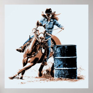 Barrel Racing Poster