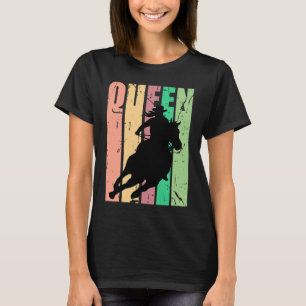 Barrel Racing Queen Rodeo Women Cowgirl Retro Vin T-shirt