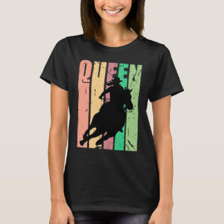 Barrel Racing Queen Rodeo Women Cowgirl Retro Vin T-shirt