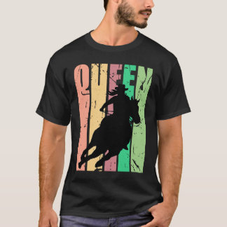 Barrel Racing Queen Rodeo Women Cowgirl Retro Vin T-shirt