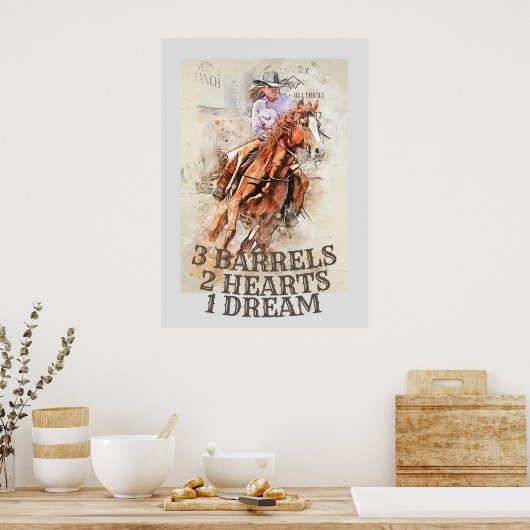 Barrel Racing Quote Poster (Keuken)