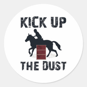 Barrel Racing Rodeo Paardrijden Grappig Ronde Sticker