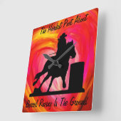 Barrel Racing Wall Clock Vierkante Klok (Hoek)