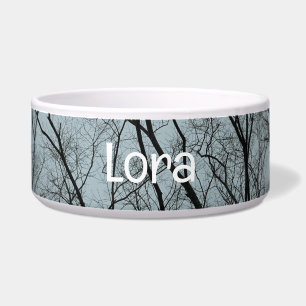 Barren Trees Pet Bowl met LOLA-tekst Voerbakje