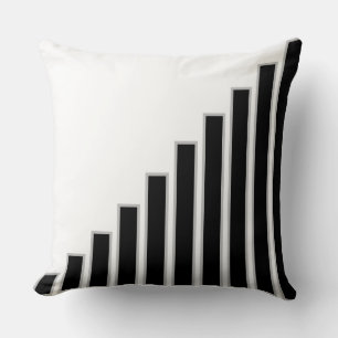 Barres rayées noires et grises sur Coussin de jet