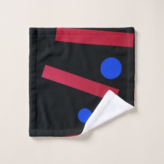 Barres rouges, cercles bleus (Gant de toilette)