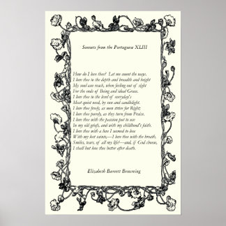 Barrett Browning - Sonnetten van de Portugese 43 Poster
