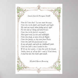 Barrett Browning - Sonnetten van de Portugese 43 Poster