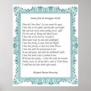 Barrett Browning - Sonnetten van de Portugese 43 Poster