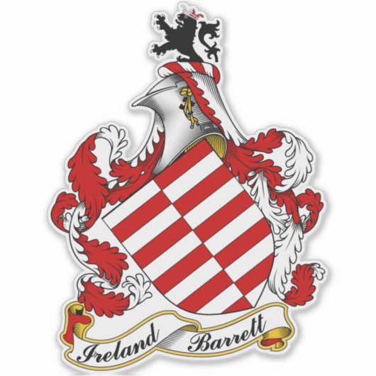 Barrett Irish Coat of Arms gepersonaliseerd Sticker (Voorkant)