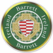 Barrett Irish Shield & Celtic Cross gepersonalisee Sticker (Voorkant)