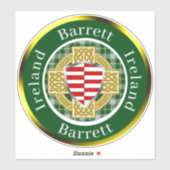 Barrett Irish Shield & Celtic Cross gepersonalisee Sticker (Vel)