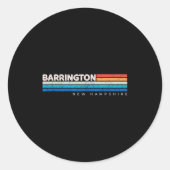 Barrington Nh New Hampshire Retro Design Ronde Sticker (Voorkant)