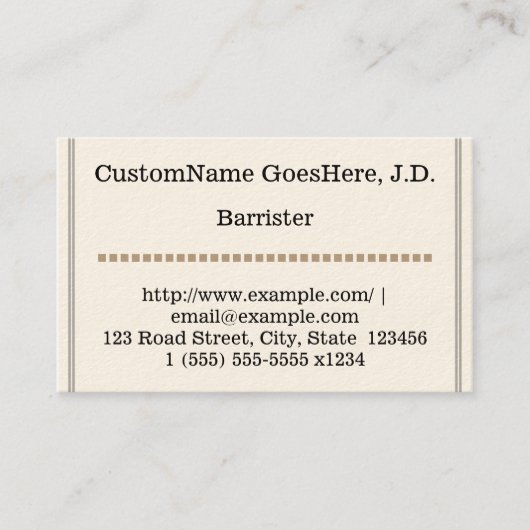 Barrister Carte de visite (Devant)
