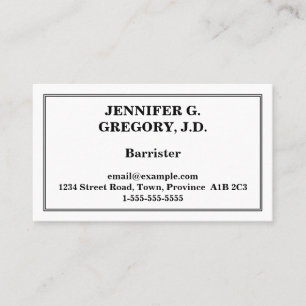 Barrister Carte de visite minimal