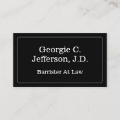 Barrister Classique Au Carte de visite De Droit (Devant)