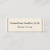 Barrister de droit propre et à faible clé Carte de (Devant)
