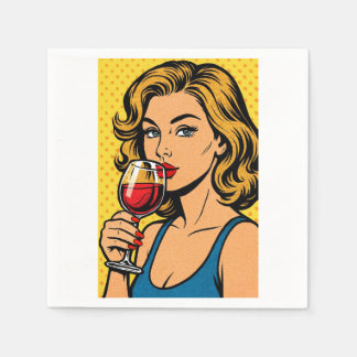 Barroom Wine Girl Popart Servet