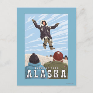 Barrow, Alaska Blanket Toss Vintage Travel Briefkaart