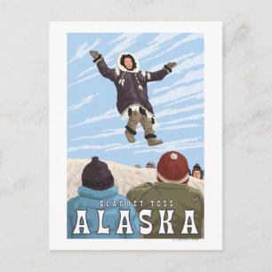 Barrow, Alaska Blanket Toss Vintage Travel Briefkaart