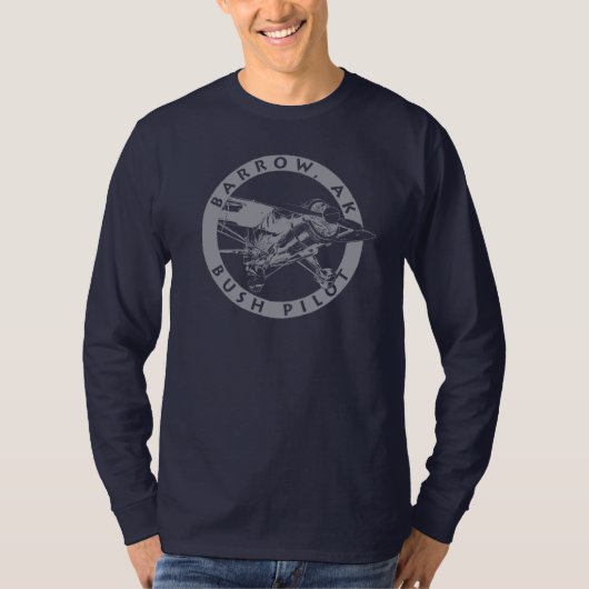 Barrow, Alaska Struik Pilot Long Meve Shirt (Voorkant)