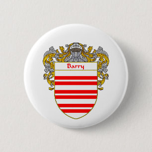 Barry Coat of Arms/Family Crest (Beheerd) Ronde Button 5,7 Cm