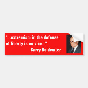 Barry_Goldwater over extremisme ter verdediging va Bumpersticker