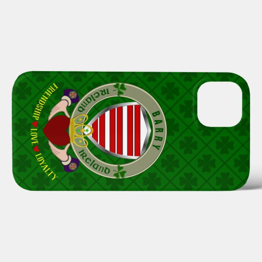 Barry Irish Shield & Claddagh Coque personnalisé (Verso (horizontal))
