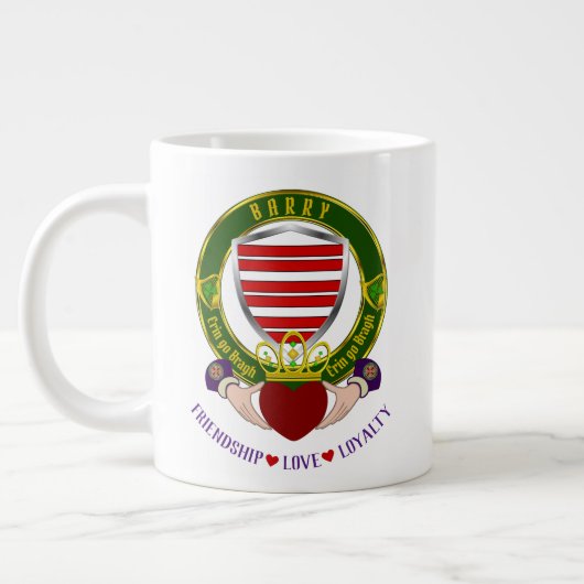Barry Irish Shield w/Claddagh Giant Coffee Mok (Links)