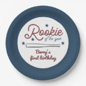 BARRY Rookie van het Jaar Honkbal 1e Verjaardag Papieren Bordje (Voorkant)