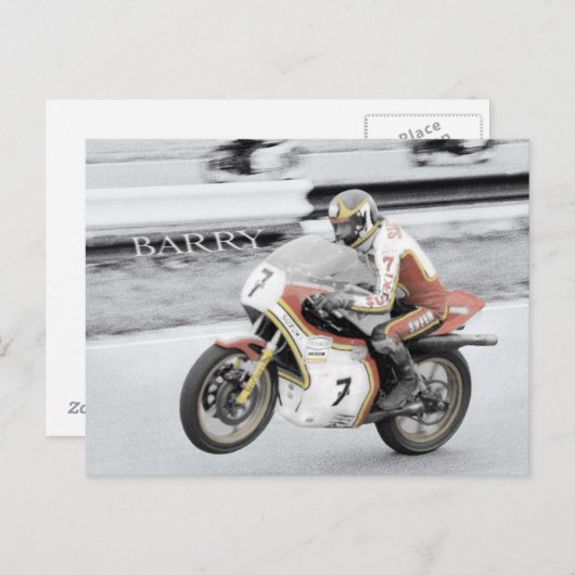 Barry Sheene Briefkaart (Voorkant / Achterkant)