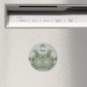 BARRY ~ Wit en Groen ~ Prachtige ontwerpmagneet Magneet (Insitu (Vaatwasser))