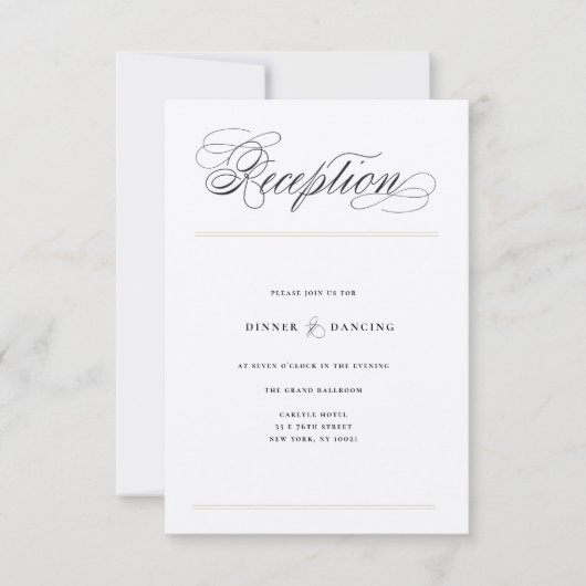 Bars Classiques - Carte de la réception de mariage (Devant)